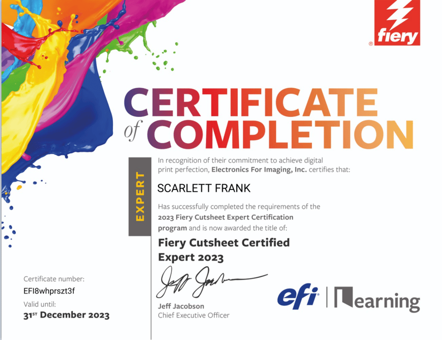 Fiery Certificate